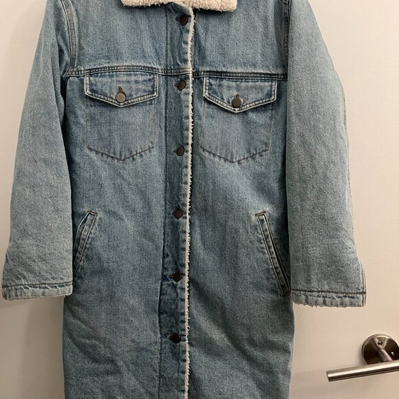 OAK + FORT Sherpa Lined Denim Coat - XS/S - Picture 4 of 5